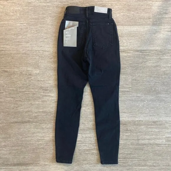 NWT Everlane The Curvy Way-High Skinny Jean Organic Cotton Size 25 Black