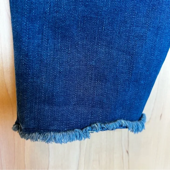 NWT Good American Good Legs Fray Hem Sz 16 Blue Stretch Denim Skinny Western