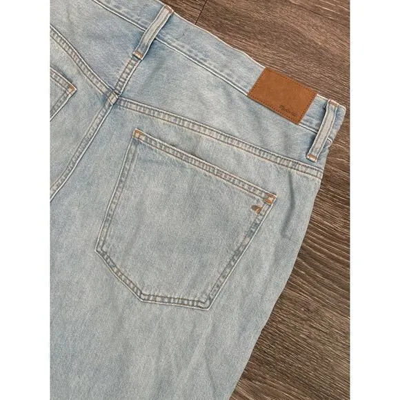 NWT Madewell The '90s Straight Crop Jean In Fitzgerald Wash Size 33