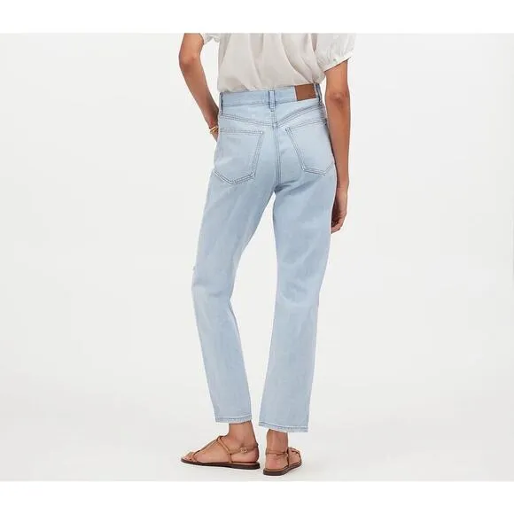 NWT Madewell The '90s Straight Crop Jean In Fitzgerald Wash Size 33