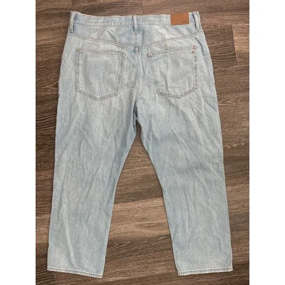 NWT Madewell The '90s Straight Crop Jean In Fitzgerald Wash Size 33