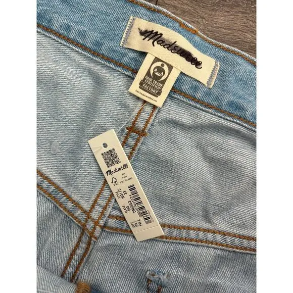NWT Madewell The '90s Straight Crop Jean In Fitzgerald Wash Size 33