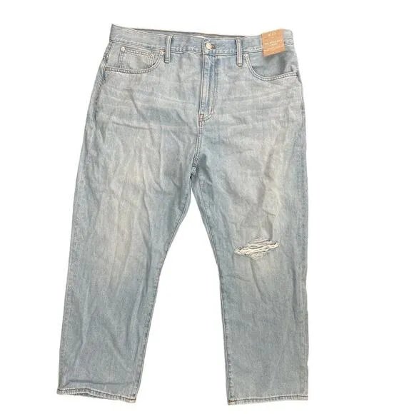 NWT Madewell The '90s Straight Crop Jean In Fitzgerald Wash Size 33