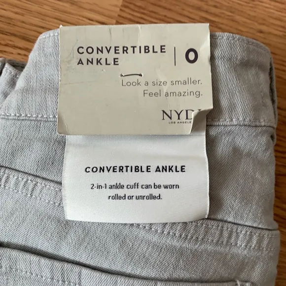 NYDJ Alina Ankle Skinny Jeans Gray Size 0 NWT