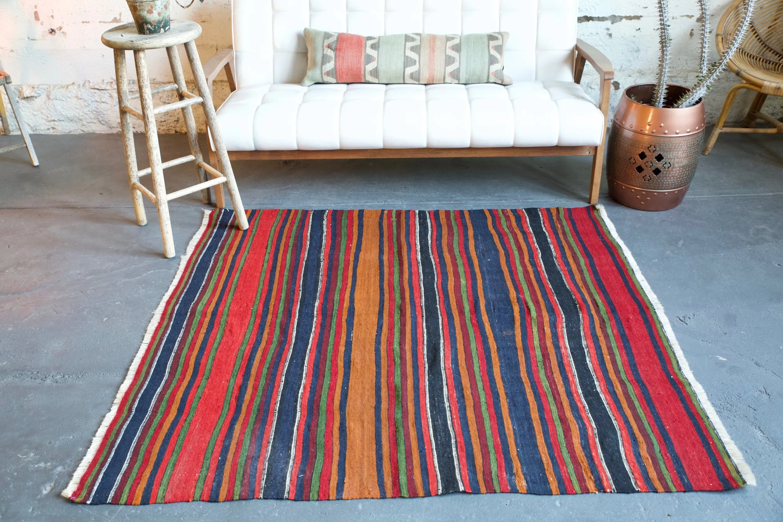 Old Anatolian Kilim 5ftx5.5ft