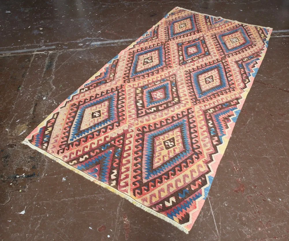 Old Fethiye Kilim 3.9ftx7.7ft