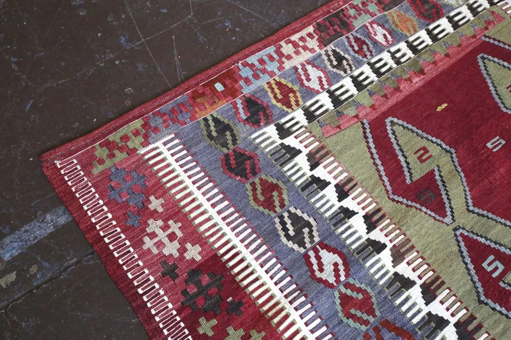 Old Konya Obruk Kilim 4.9ftx7.1ft