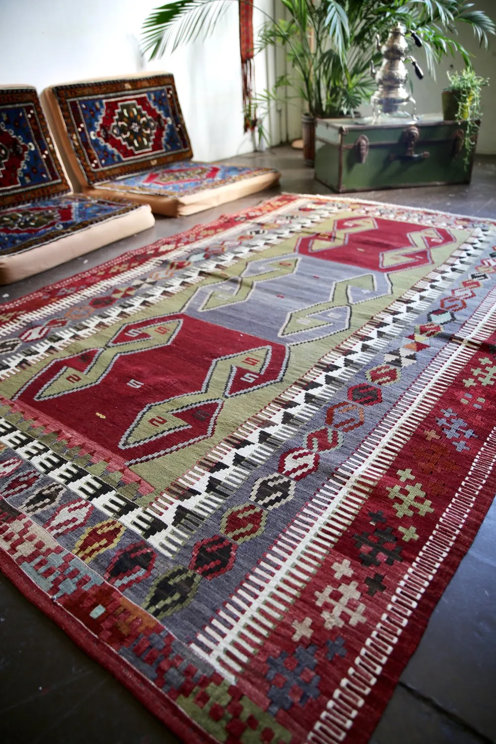 Old Konya Obruk Kilim 4.9ftx7.1ft
