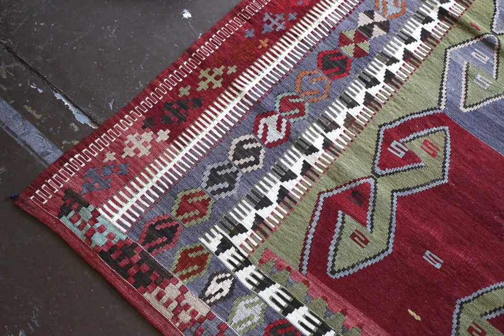 Old Konya Obruk Kilim 4.9ftx7.1ft