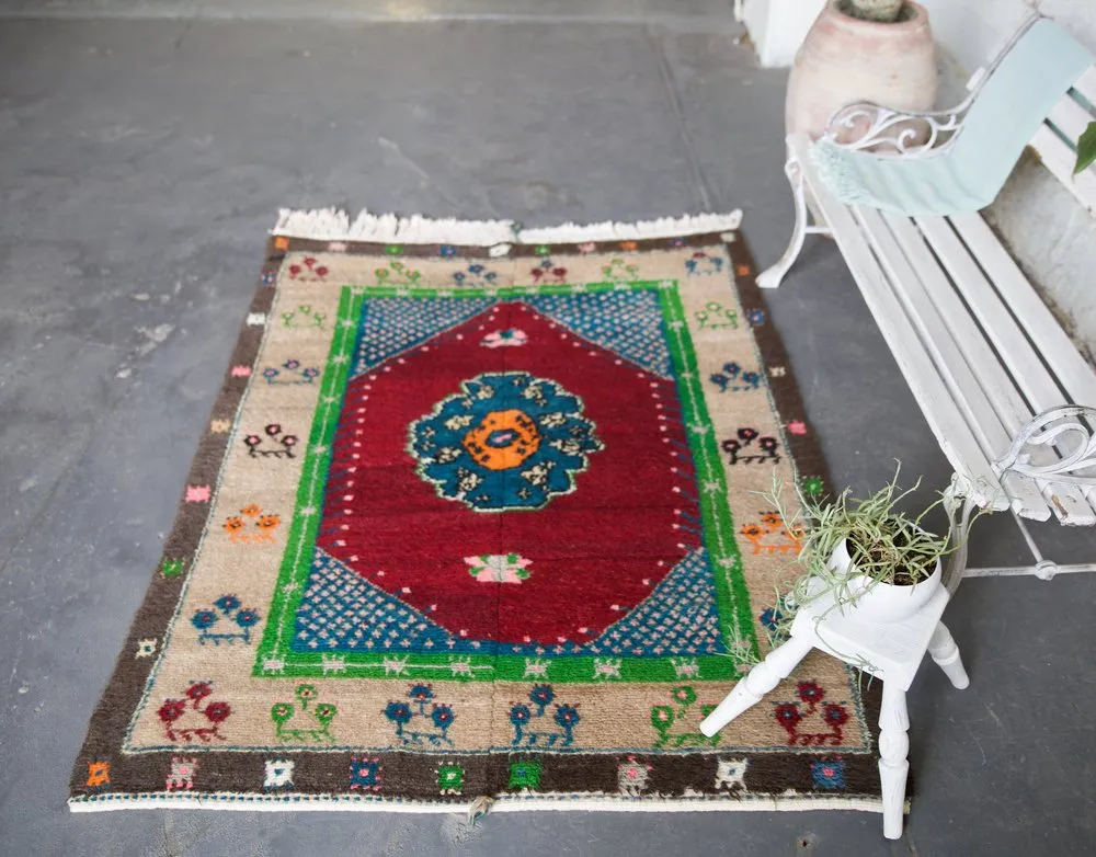Old Konya Tulu Rug 4.1ftx5.5ft