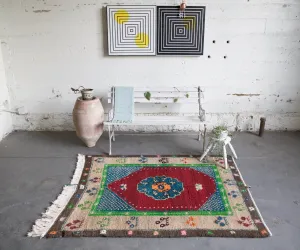 Old Konya Tulu Rug 4.1ftx5.5ft