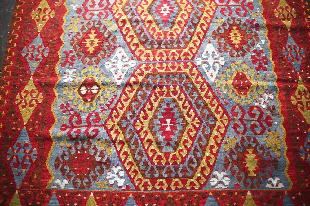 Old Ushak Esme Kilim 5.7ftx10.1ft