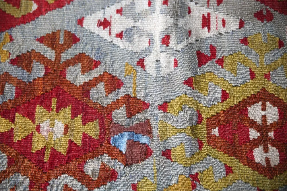Old Ushak Esme Kilim 5.7ftx10.1ft