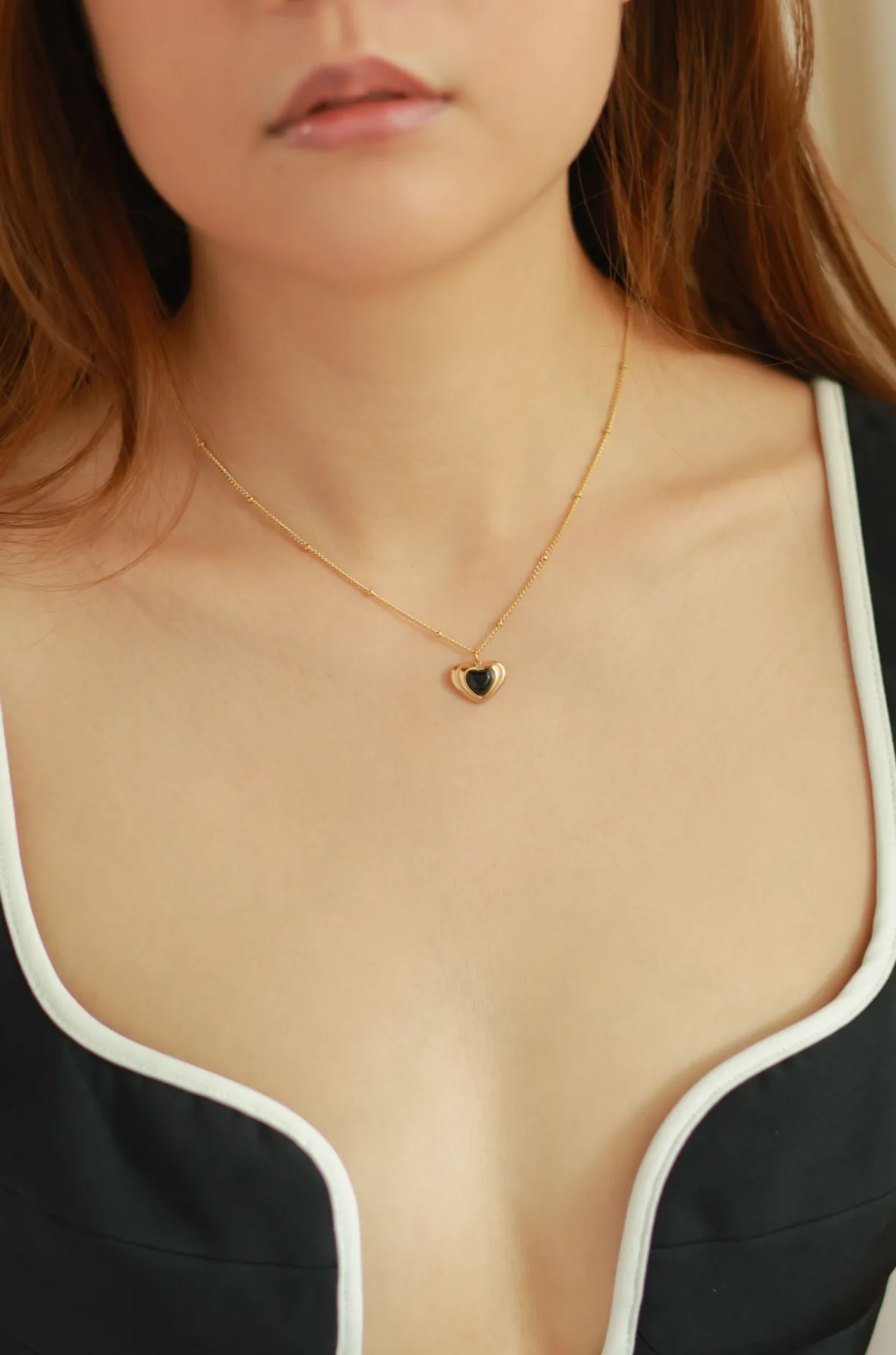 Onyx Heart Necklace