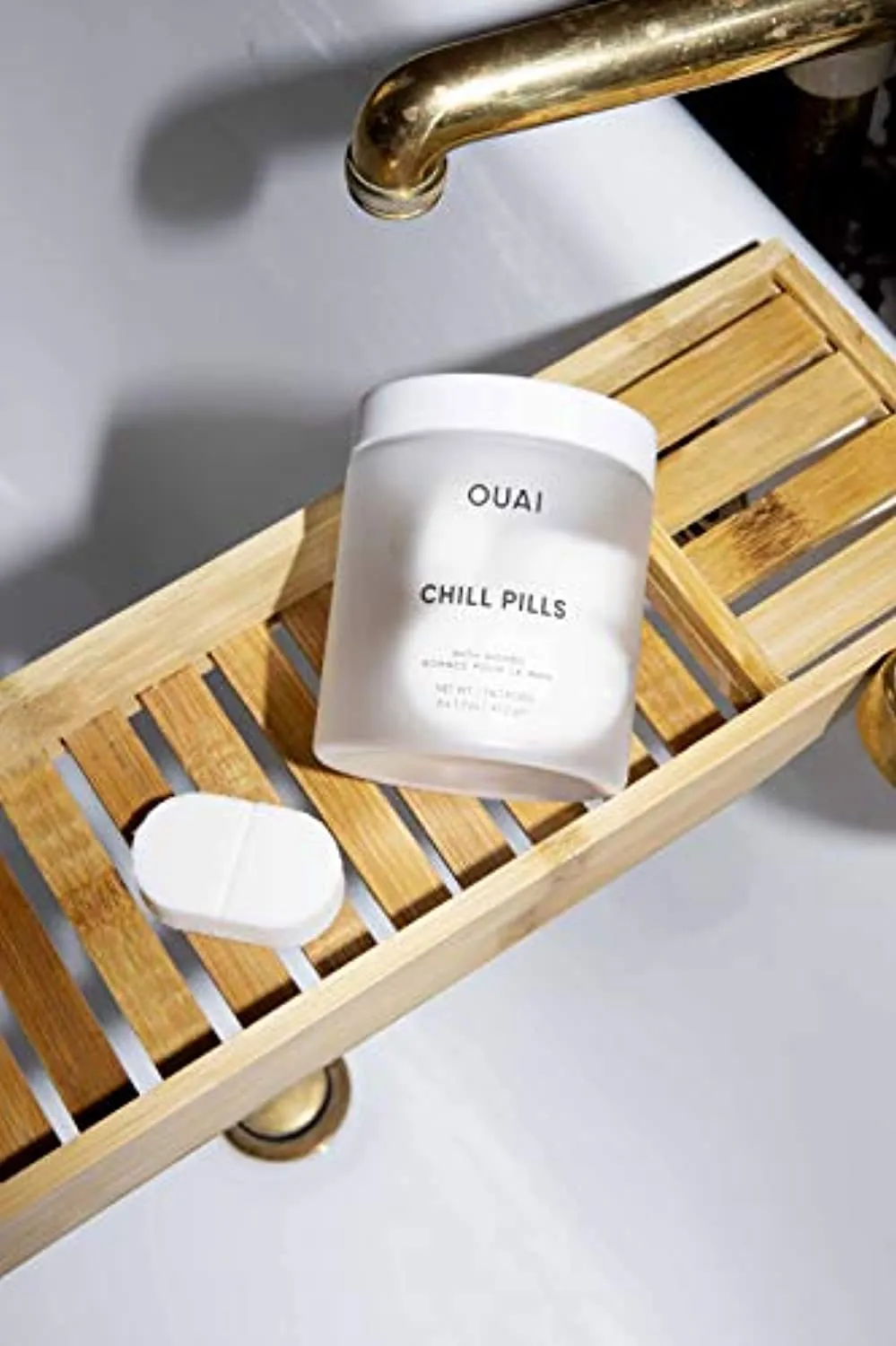 OUAI Chill Pills. Escape to Your Own Relaxing Spa with Jasmine and Rose Scented Bath Bombs. Unwind While Jojoba, Safflower and Hemp Seed Oil Improve Texture, Moisturize and Calm Skin. (6 x 1.5 oz)