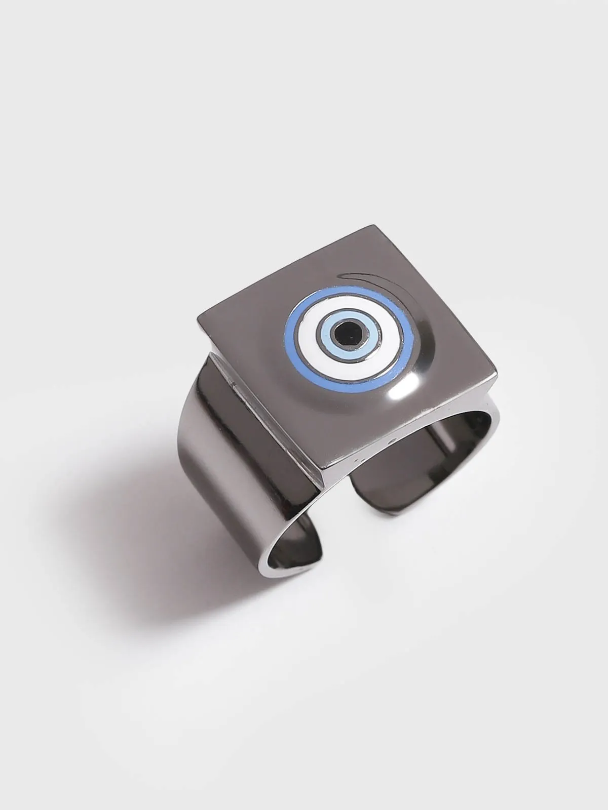 Outhouse   -   Eye Promise Protego Signet Ring In Gunmetal