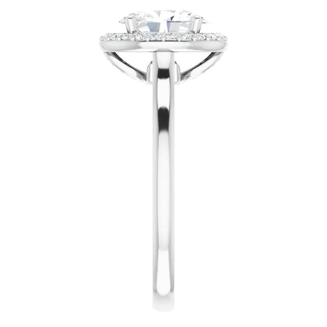 Oval Cut Diamond Halo Engagement Ring