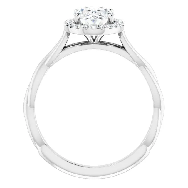 Oval Cut Diamond Halo Engagement Ring