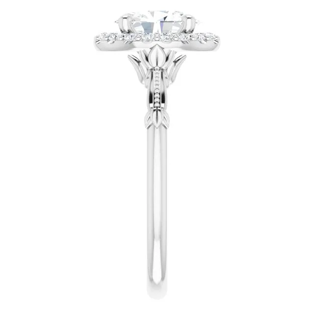 Oval Cut Diamond Halo Engagement Ring