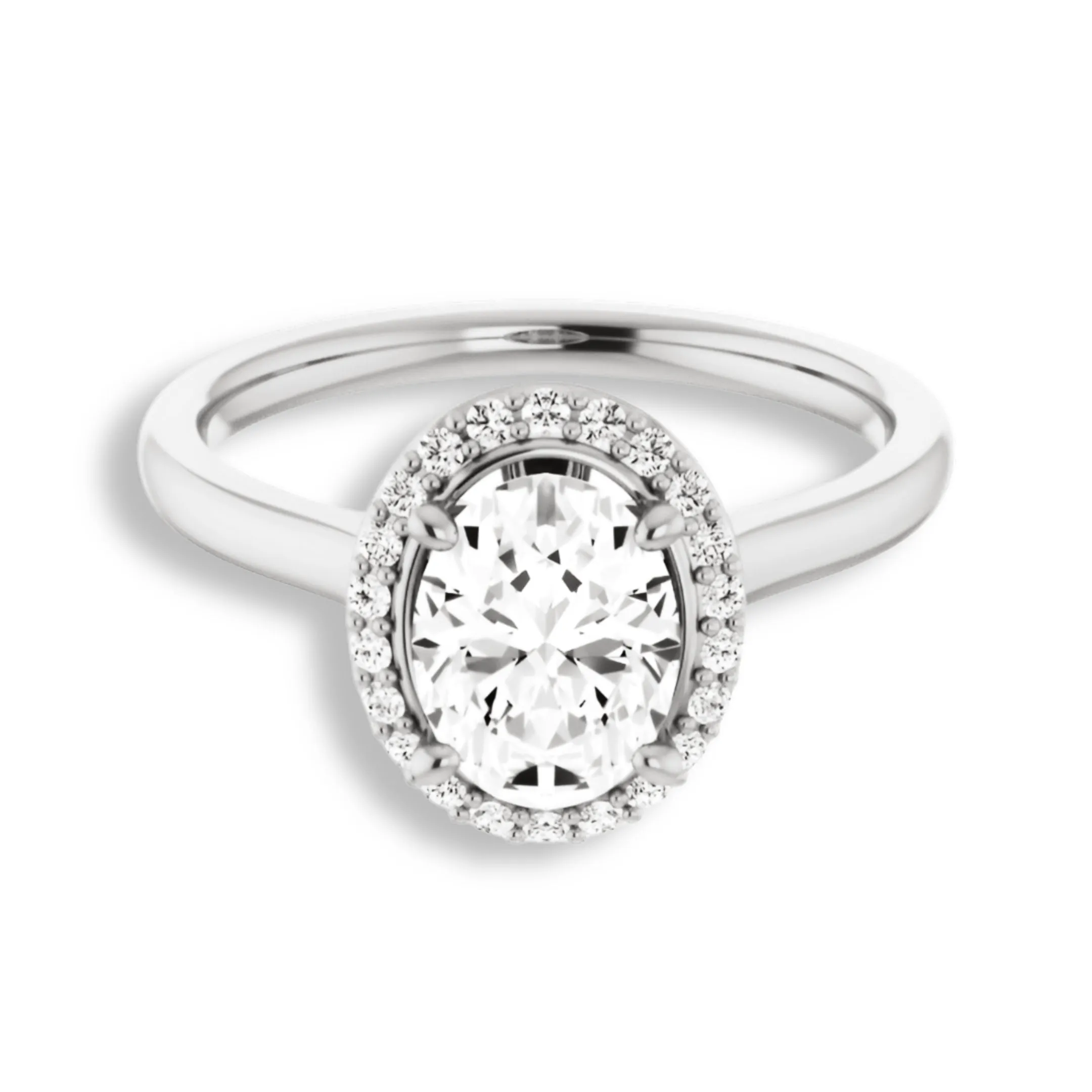 Oval Cut Diamond Halo Engagement Ring