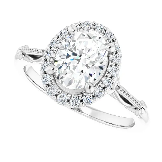 Oval Cut Diamond Halo Engagement Ring
