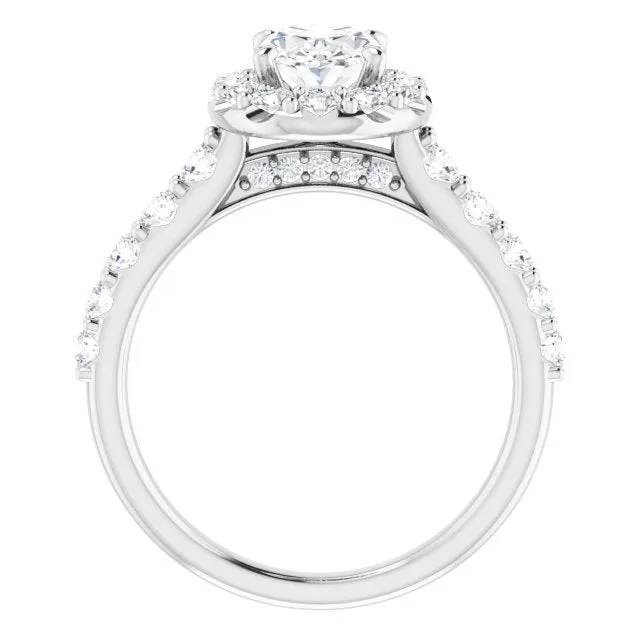 Oval Cut Diamond Halo Engagement Ring