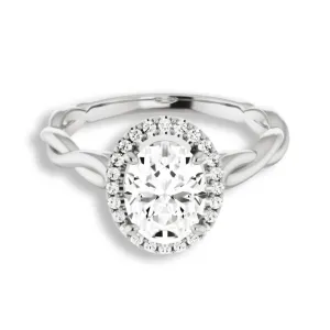 Oval Cut Diamond Halo Engagement Ring