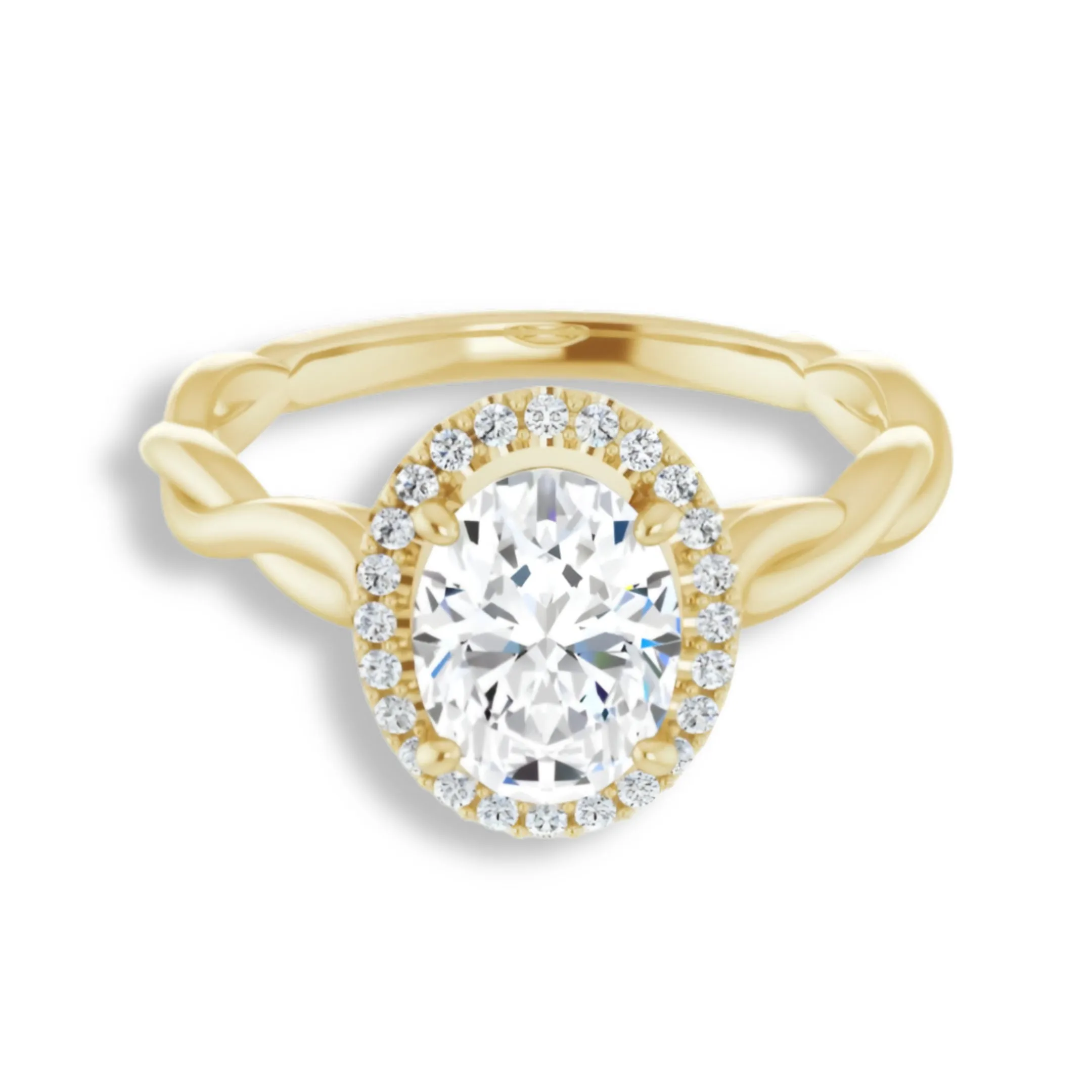 Oval Cut Diamond Halo Engagement Ring