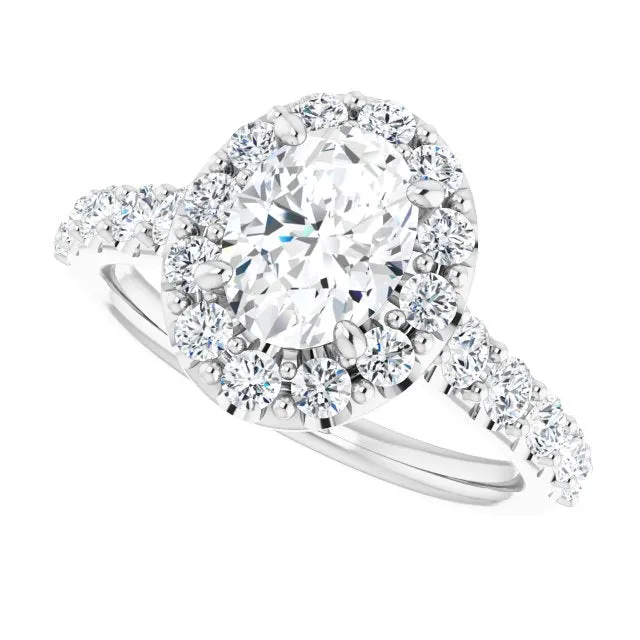 Oval Cut Diamond Halo Engagement Ring