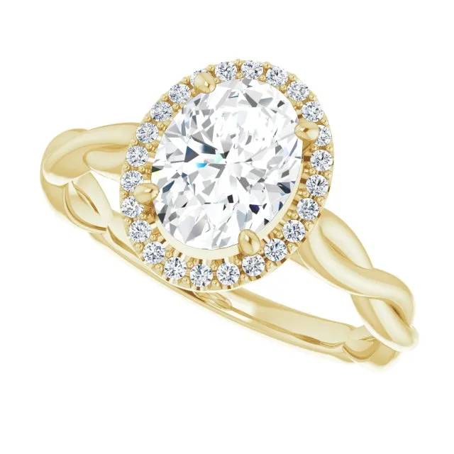 Oval Cut Diamond Halo Engagement Ring