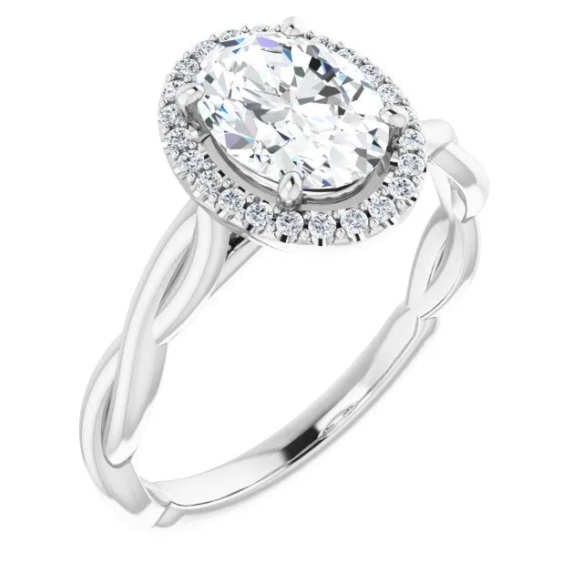 Oval Cut Diamond Halo Engagement Ring