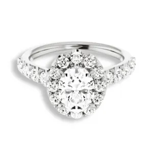 Oval Cut Diamond Halo Engagement Ring