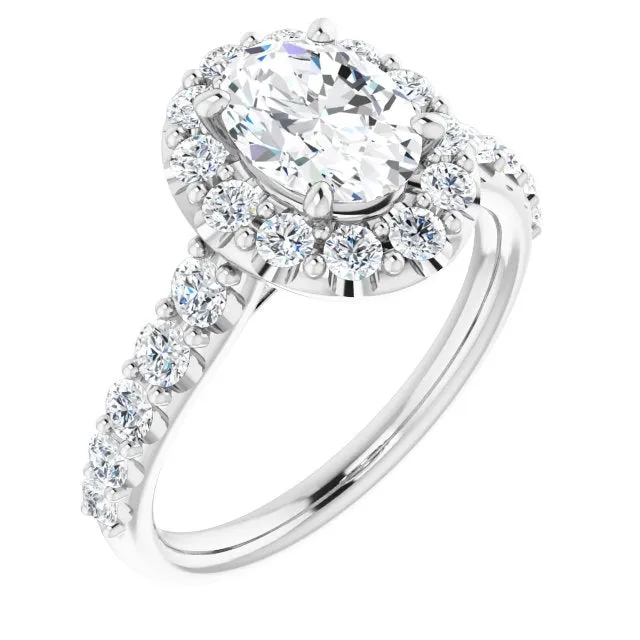 Oval Cut Diamond Halo Engagement Ring