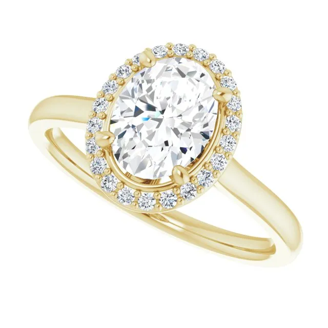 Oval Cut Diamond Halo Engagement Ring