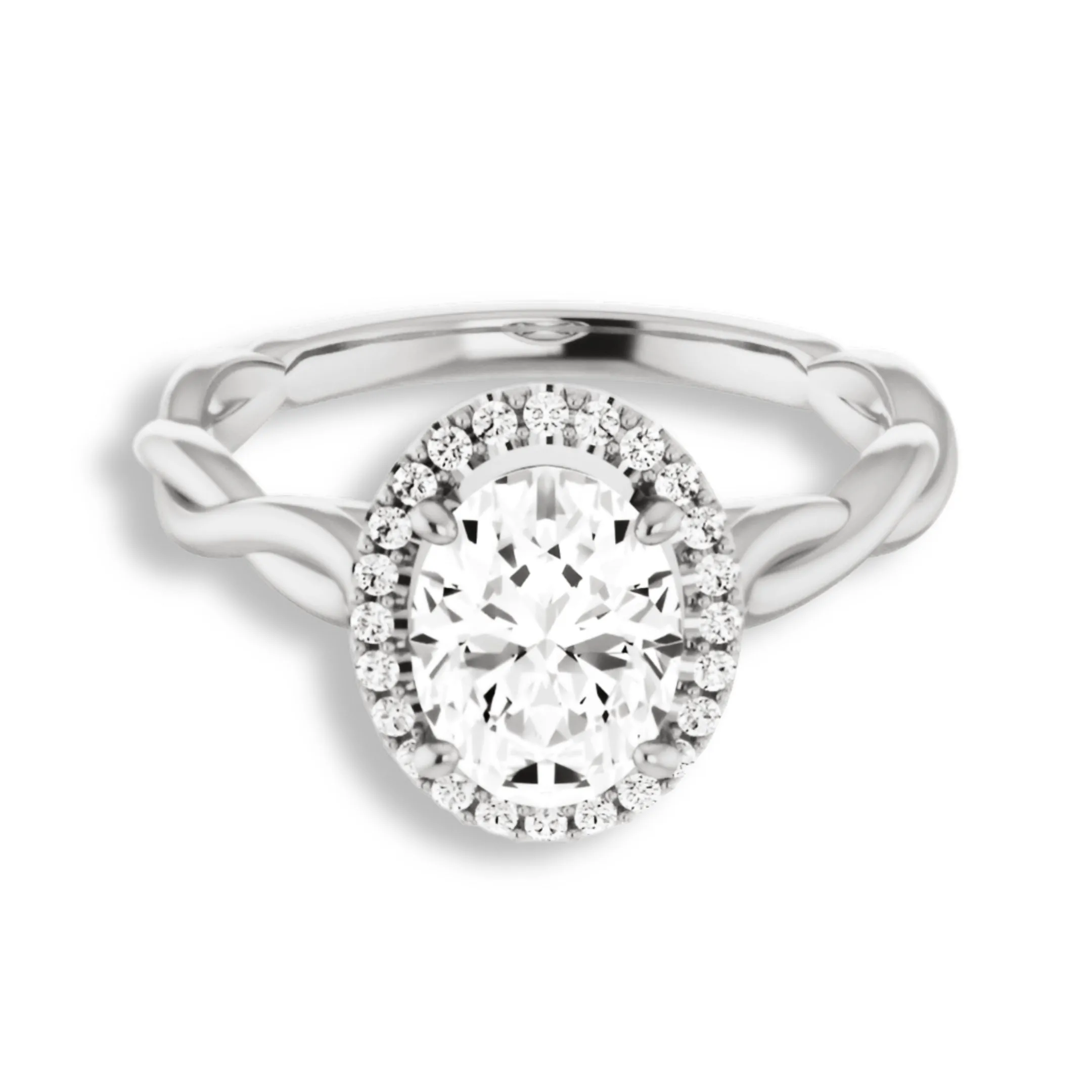 Oval Cut Diamond Halo Engagement Ring