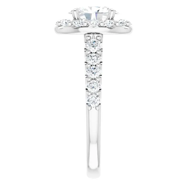 Oval Cut Diamond Halo Engagement Ring