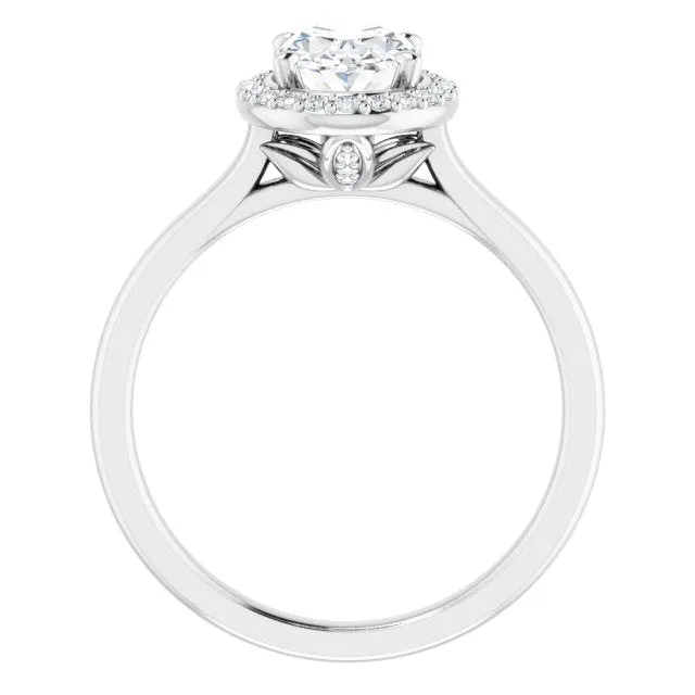 Oval Cut Diamond Halo Engagement Ring