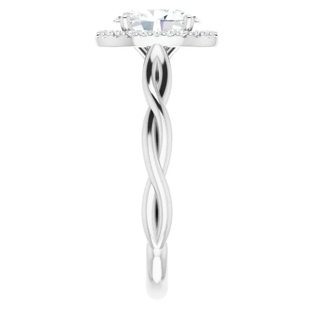Oval Cut Diamond Halo Engagement Ring