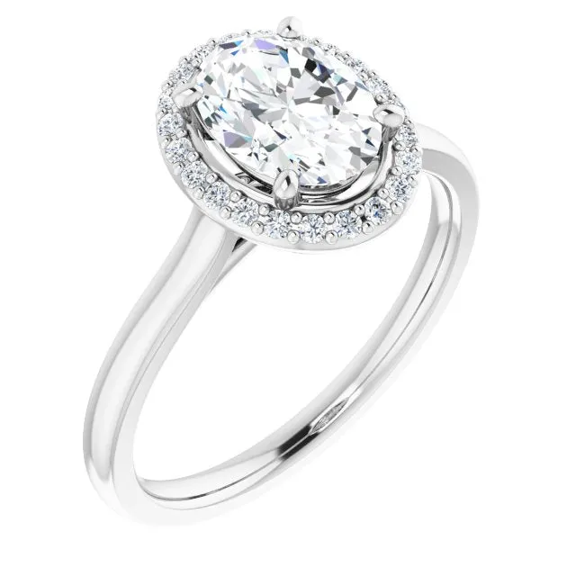 Oval Cut Diamond Halo Engagement Ring