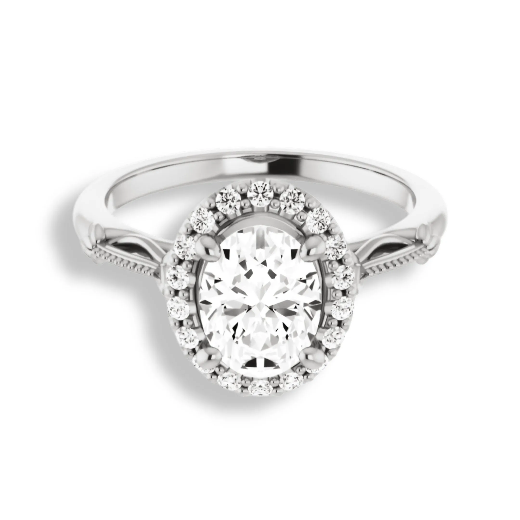 Oval Cut Diamond Halo Engagement Ring