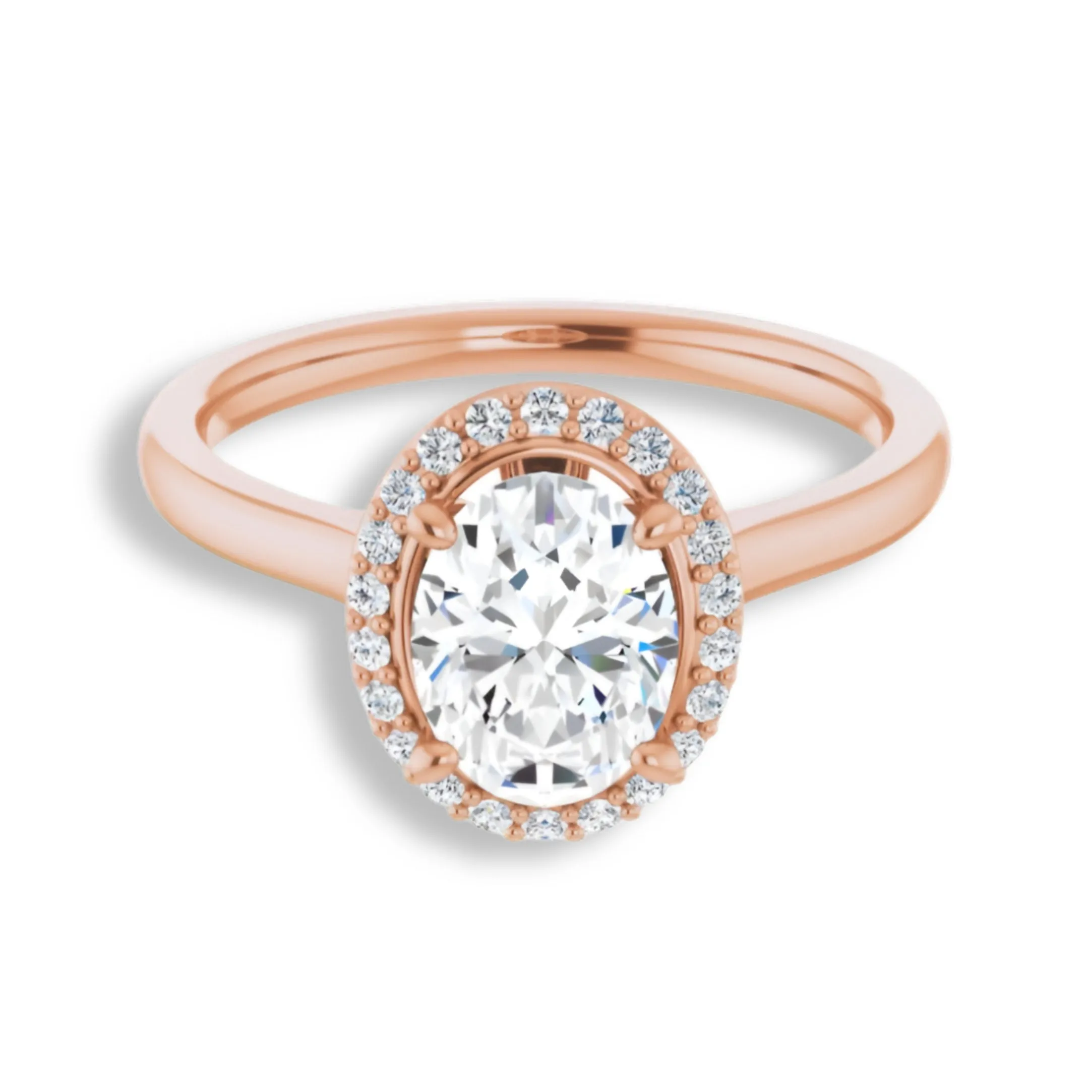 Oval Cut Diamond Halo Engagement Ring