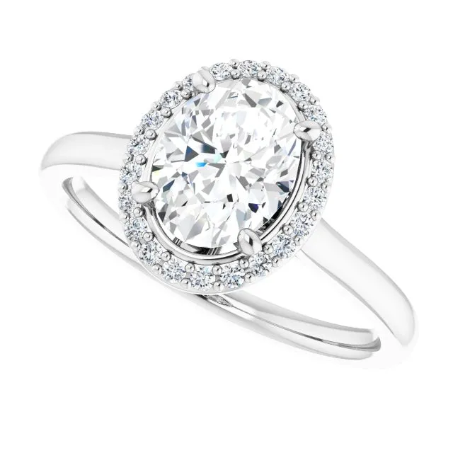 Oval Cut Diamond Halo Engagement Ring