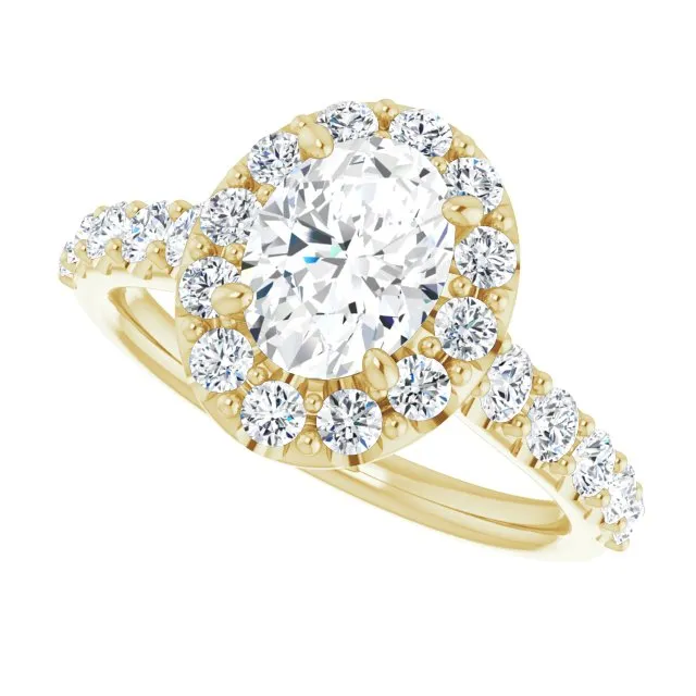 Oval Cut Diamond Halo Engagement Ring