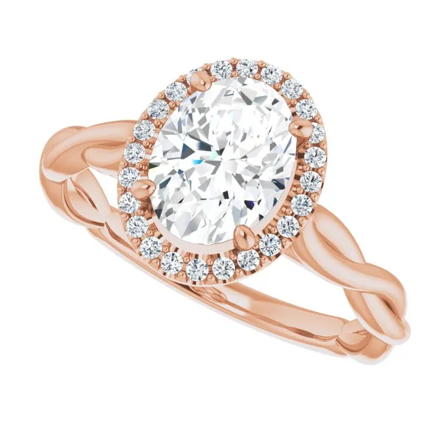 Oval Cut Diamond Halo Engagement Ring