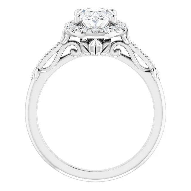 Oval Cut Diamond Halo Engagement Ring