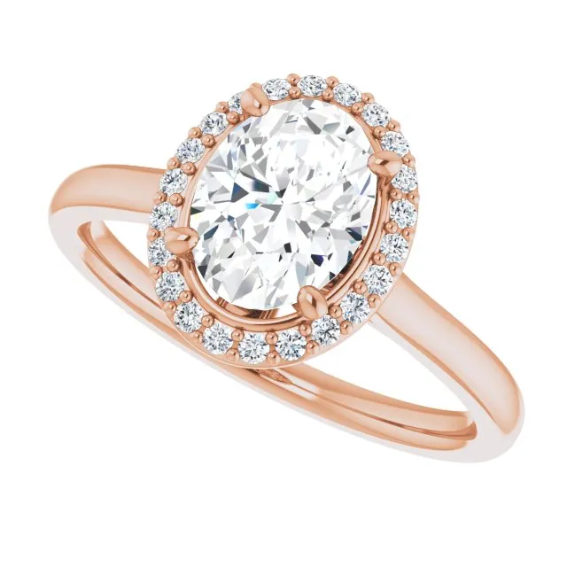Oval Cut Diamond Halo Engagement Ring