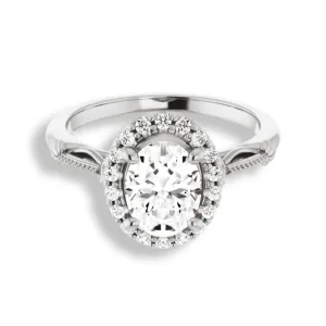 Oval Cut Diamond Halo Engagement Ring