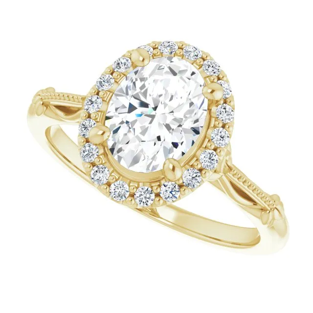 Oval Cut Diamond Halo Engagement Ring