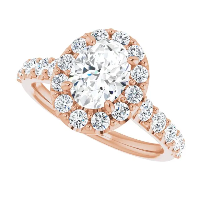 Oval Cut Diamond Halo Engagement Ring