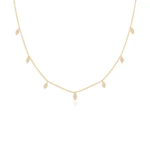 Pavé Diamond Multi Leaf Necklace